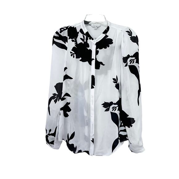 Joie KAYVAN  floral silk blouse in Porcelain size Small - Picture 2 of 8